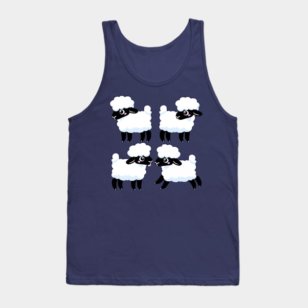 Simple Sheep Design - Dark Tank Top by leashonlife